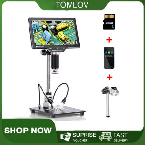 TOMLOV DM201 Pro 7 Inch Digital Microscope 32GB High Definition Industrial Inspection Mobile Phone Maintenance Magnifying Electron Microscope With Screen