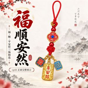 已开光 招财钥匙扣 手机链 礼物 Fortune-Taking Keychain Mobile Phone Chain Gift 国风多吊饰钥匙扣手机链挂饰红绳编织招财圆牌随身聚财吉祥好礼物