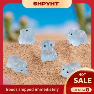 SHPYHT✨ 10Pcs Cartoon Cute Mini Luminous Elephant Ornaments Miniature Figurines Creative Fashion DIY Home Decoration Accessories Gifts