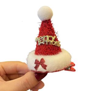 Festival Theme Christmas Hat Hair Clip Side Pin For Holiday Parties Family Gathering Children Adult Lovely Headwear