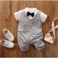 【COD】Baby Romper  Clothes Set Summer Thin Jumper Baptismal Newborn Jumpsuit Gentleman Bayi Short Sleeve Clothing Suit Bodysuits. 