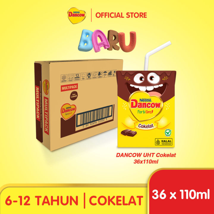 DANCOW FortiGro Susu UHT Cokelat Usia Sekolah 36X 110ml [1 carton ...