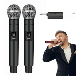 【Big Sale】 Wireless Microphone System Cordless Dynamic Microphones Handheld Microphone for Singing Karaoke Wedding DJ Party Speech Church 【SuperLegend】
