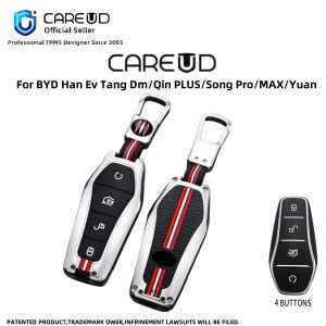 เคสกุญแจรถอัลลอยสังกะสีสำหรับ BYD Han Ev Tang Dm/Qin PLUS/Song Pro/Max/yuan Buckle Key Cover อุปกรณ์เสริมรถยนต์โลหะผสมสังกะสี