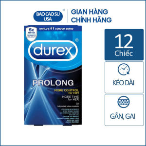 Bao cao su gân gai kéo dài thời gian quan hệ Durex Prolong [HÀNG NHẬP MỸ]