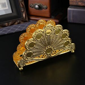 MANKA Space-Saving Ironwork Gold Tissue Holder Nordic Style Standing Flower Tissue Dispenser Luxury Stable Handkerchief Rack Hotel