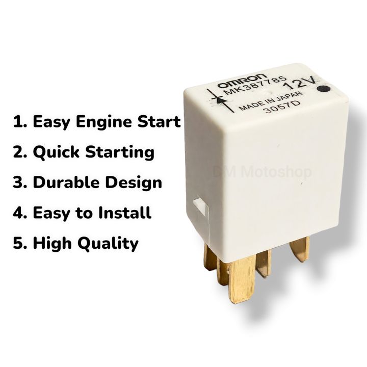 12V 5-Pin Motorcycle Starter Relay for Honda Scooter - White (1 Piece ...