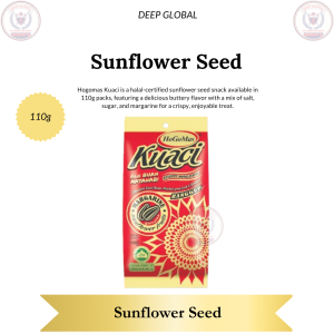 Hogomas Kuaci Sunflower Seed 110g Halal-Certified Snack with Buttery Flavor Salt Sugar & Margarine for Crispy Enjoyable Treat