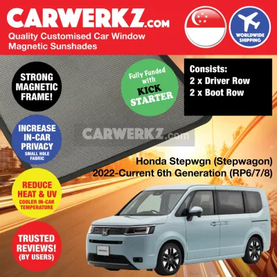 CERTIFIED ORIGINAL Dr Shadez Dr Shadez DARKtech Honda Stepwagon Spada 2022-Current 6th Generation (RP6-8) Customised MPV Car Window Magnetic Sunshades