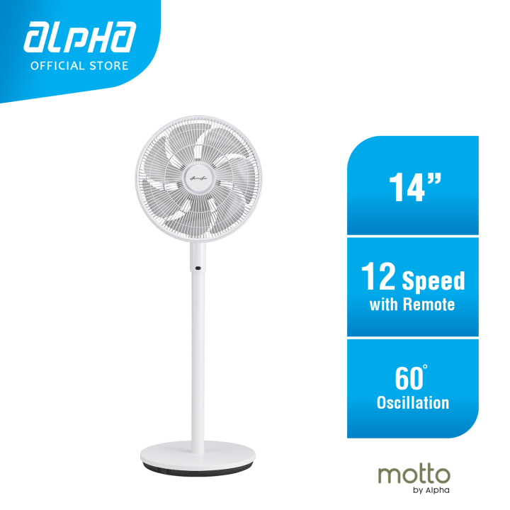 ALPHA Motto SF60 DC Motor Stand Fan 14 Inch with 7 Blades (12 Speed