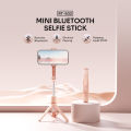 ROBOT Tripod RT-S02 Rotatable 360° Selfie Stick Pink HP Kamera Tongsis Portable 21 cm With Remote Bluetooth - Garansi 1 Tahun. 