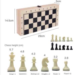 Wooden Chess Board Tournament Size Foldable Chess Board Children Elders and Adults Board Games Foldable Pieces Set