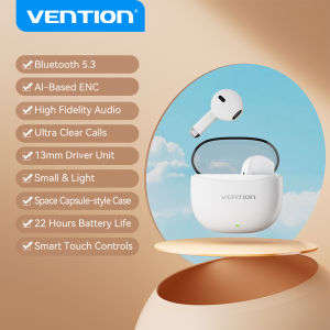 Vention Bluetooth 5.3 Tai nghe giảm tai nghe gắn tai không dây tai nghe chống mồ hôi tai nghe mini Tai nghe Điều khiển bằng cảm ứng không dây chuẩn TWS tai nghe gắn tai không dây
