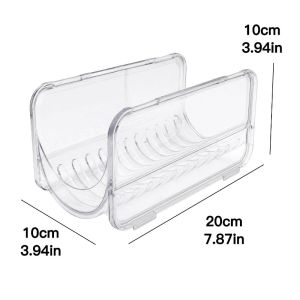 Stackable Transparent Plastic Storage Rack / Multifunctional Curling Iron Water Bottle Wine Holder / Space-Saving Desktop Fridge Bathroom Countertop Display Organizer Case