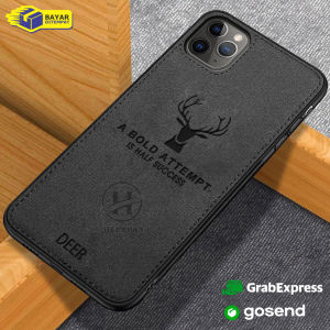 Case Jeans Febric Deer Oppo A5S A5 A9 A7 A11k A12 A15 A15S A16 A16S Casing TPU Cloth Jeans Hybrid Motif Rusa