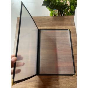 Bìa menu A4 loại 246 lá viền da( 4812 trang) nilon mềm trong suốt cho nhà hàngkhách sạn