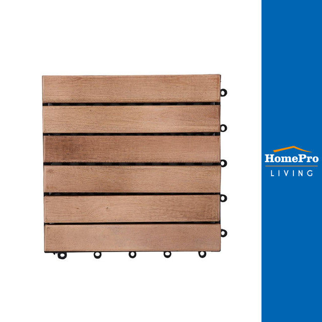 แผ่นทางเท้าไม้เนื้อแข็ง SPRING ลายตรงเรียบ 30x30 ซม.