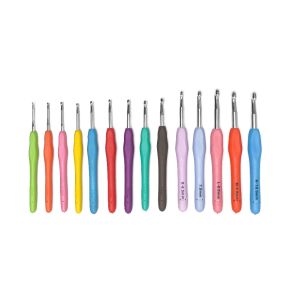 Ergonomic Colorful Crochet Hook Hooks with Rubber SIlicon Silicone Soft Handle 2.0mm-10.0mm