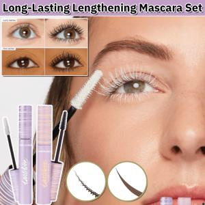Waterproof Mascara Long-Lasting Curling Lengthening Mascara Set Thick Mascara Professional Makeup Black/White