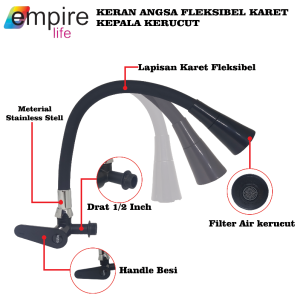 Keran Angsa Fleksibel Karet Kepala Kerucut Baling Kran Cuci Piring Dapur