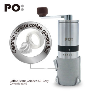 PO: six grades adjustable Manual Grinder Portable Hand Coffee Grinder with ceramic burr grinder