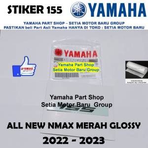 Logo Stiker 155 B6H-F0 All New Nmax N Max Old Body Warna Merah Glossy Original Asli Yamaha Surabaya