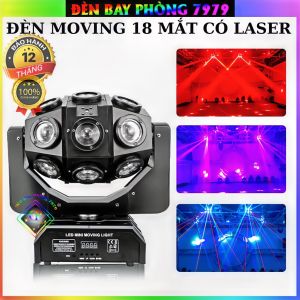 Đèn Moving 18 Mắt Có Laser Thay Đổi Chế Độ Quay Liên Tục Thích Hợp Cho Phòng Bar Sân Khấu