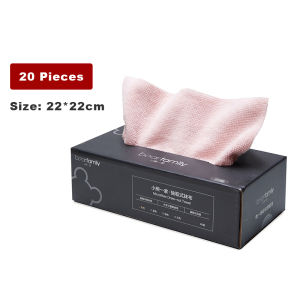 JustLiving 20 Chiếc Khăn Lau Nhà Bếp Có Thể Chiết Xuất 22X22Cm Khăn Lau Bát Đĩa Nhà Bếp Lười Sợi Nhỏ Thấm Hút Dùng Một Lần Miếng Cọ Rửa Dùng Một Lần Giẻ Lau Rửa Có Thể Tháo Rời Khăn Lau Bát Đĩa Gia Dụng