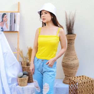 17.wear Baju Tanktop Wanita Dewasa IMPORT REAL PICT Baju Tanktop Wanita Korea Lena Jedar Rib Fit to M