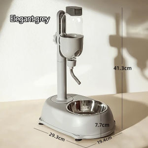 Dog water dispenser - automatic hanging drinking bowl that keeps the dogs mouth dry while feeding