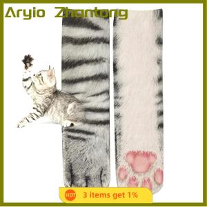 Aryio Creative Animal Foot Printed Women Middle Tube Socks Cartoon Cat Tiger Duck Claws Ladies 3D Print Funny Animal Middle Socks