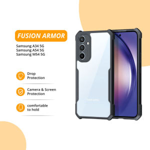 Soft Case Fusion Armor Samsung A34 5G A54 5G M54 5G Shockproof Black Back Slim Transparant Beetle Series