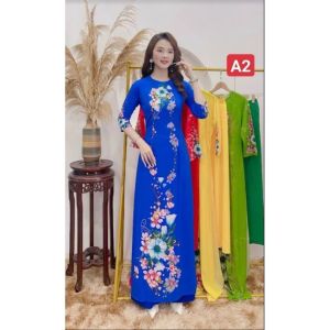 áo dài in 8D hoa trà my đủ size