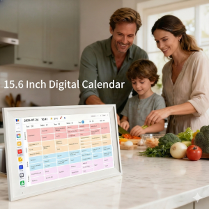2-in-1 Digital Calendar Photo Frame 15.6 Inch Smart Calendar & Chore Chart with 1920*1080 Touchscreen Interactive Display Electronic Calendar for Family Schedules 64GB Wifi Meal Planner Wall & Desk Mountable for Organizing 2026 Calendar
