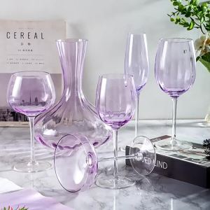 Sacesr UK New Purple Della Crystal Champagne Glass Wine Goblet Nordic Style Highball Cup 7M5T2