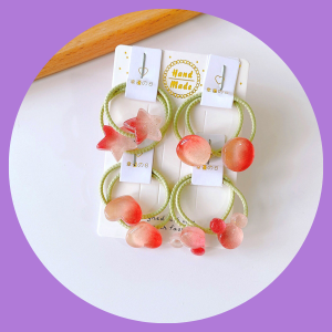 Set 8 Dây Cột Tóc Cho Bé Gái Siêu Dễ thương Màu Thạch Anh Xinh Xắn