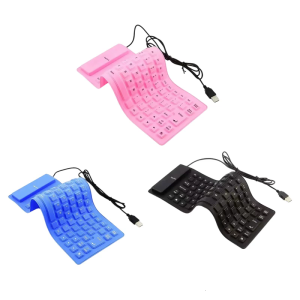 Flexible Rolls up Silicone Keyboards 85Keys USB Wireds Waterproof Dustproof Silents for PC and Laptop