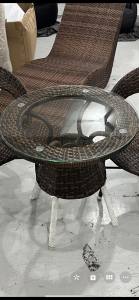 KRUZO BIRKIN PE Rattan Patio Outdoor Table and Chairs