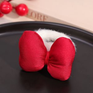 Red Bow Plush Children Hair Tie Cute Girl Bun Ponytail Elastic Towel Hair Rope Sweet Hair Accessories Headdress