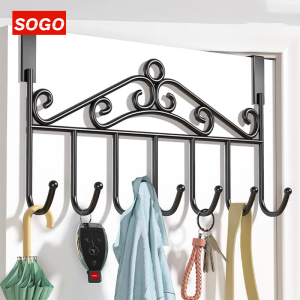 7 Hooks Door Hanger Hook No punching Wall Hanger Coat Towel Bag Bathroom Bedroom Door Hanger Organizer