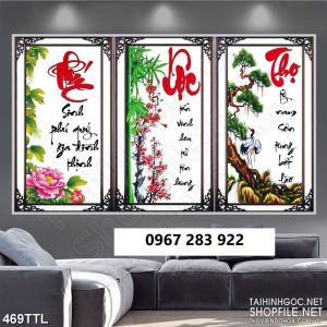 Tranh gạch đẹp thư pháp 3D