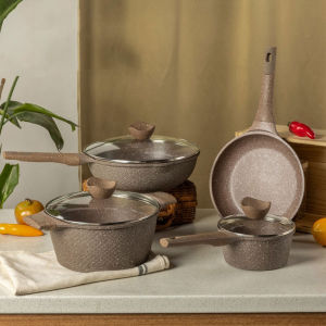 Panci Set 4 IN 1 Anti Lengket Panci Isi 3 Tutup Kaca Panci Set Pot Cookware Set Anti Lengket