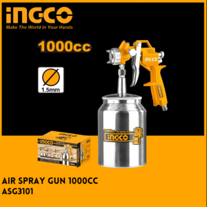กาพ่นสี เครื่องพ่นสี ชนิด กาล่าง ขนาดบรรจุ 1000 ซีซี INGCO รุ่น ASG3101 เหมาะสำหรับใช้คู่กับปั้มลม และงานรองพื้น