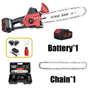 Explosive heavy-duty cordless chainsaw cutting wood with a diameter of 30cm 12 inch brushless electric chainsaw with fast charger