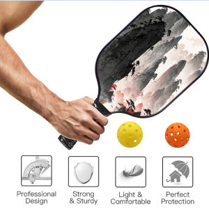 Pickleball Paddle 1 Racket & 2 Pickleballs neon speaker Fiberglass Face Ultra Perforated Cushion GripGift For Women Men ID 60625-1654452237