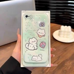 เคสสำหรับ iPhone 6 iPhone 6s iPhone 6 Plus เคสศัพท์แบบนุ่ม ซิลิโคนป้องกันกันกระแทก ปกใส ดีไซน์ใหม่สวยงาม ลายการ์ตูนแมวพร้อมที่วาง TKYYMZJ01