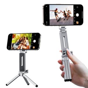 Foldable Magnetic Phone Tripod Holder 360° Rotating Portable Stand for IPhone & Android Travel Video Shooting Desk/Plane Train