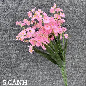 5-10 Cành Hoa Lan Vũ Nữ Ngắn 3 Nhánh Bó Hoa Cắm Giỏ Trang Trí Tiệc. Hoa Lụa Decor