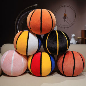 Creative Simulation Basketball Plush Toys Full Stuffed Colorful Basketball Doll Cute Keychain Bags Hanging Decor Funny Kids Gift