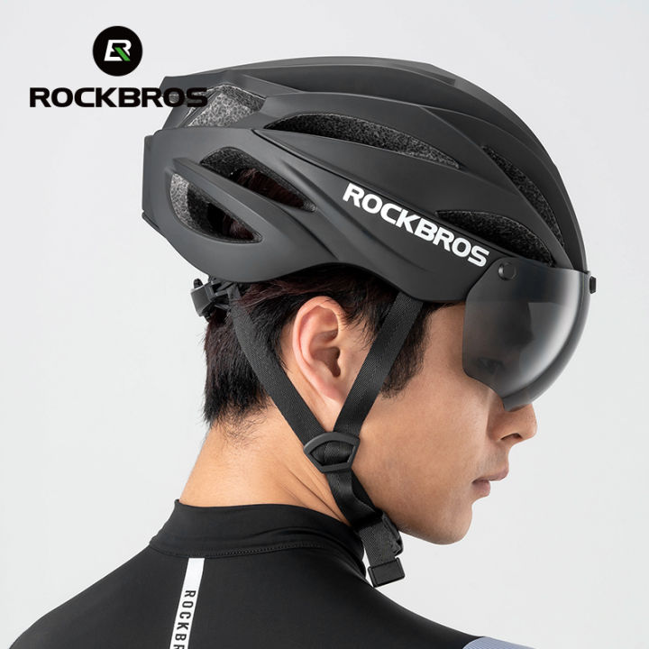 ROCKBROS%20Bicycle%20Helmet%20Aerodynamics%20Integrated%20Molding%20Bike%20Helmet%20Thickened%20Shell%20With%20Goggles%20Helmet%20Road%20Bike%20MTB%20Cycling%20Equipment%20-%20Image%203